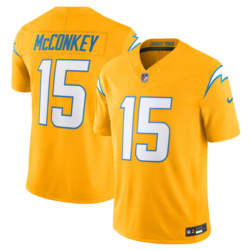 Los Angeles Chargers Ladd McConkey Nike Gold Alternate Charger Power Vapor F.U.S.E. Limited Jersey