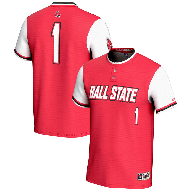 #1 Ball State Cardinals GameDay Greats Lightweight Softball Jersey - Cardinal
