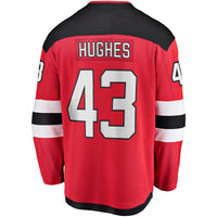 New Jersey Devils Luke Hughes Fanatics Red Home Breakaway Player Jersey