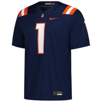 #1 Illinois Fighting Illini Nike Game Football Jersey - Navy
