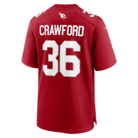 Arizona Cardinals Kitan Crawford Nike Cardinal Team Game Jersey