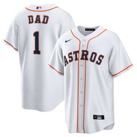 Houston Astros Nike White #1 Dad Home Replica Jersey