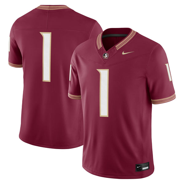 #1 Florida State Seminoles Nike Home Vapor F.U.S.E. Stitched Limited Jersey - Garnet