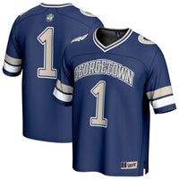 #1 Georgetown Hoyas GameDay Greats Lightweight Collegiate Football Fashion Jersey - Navy