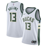 Milwaukee Bucks Nike Association Edition Swingman Jersey - White - Ryan Rollins -