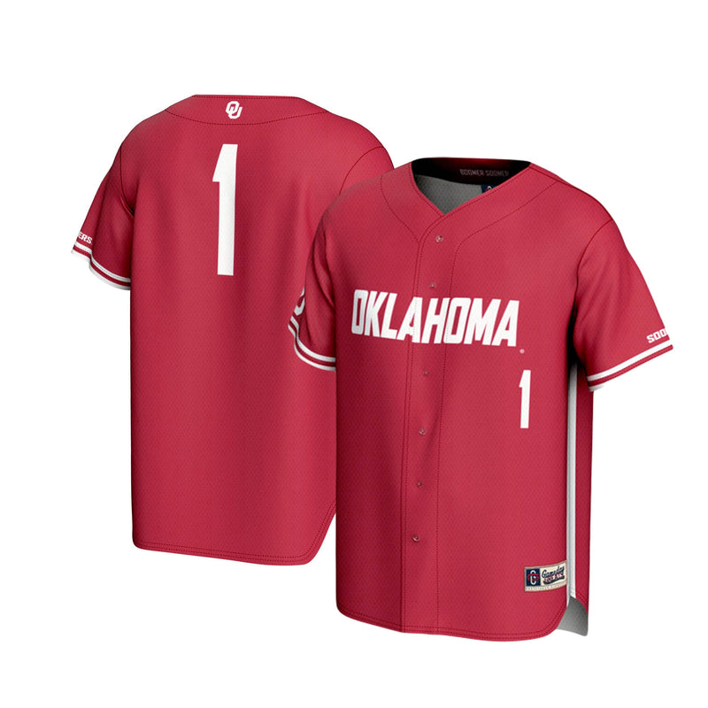 #1 Oklahoma Sooners GameDay Greats Lightweight Baseball Jersey - Crimson