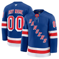 New York Rangers Fanatics Royal Home Premium Custom Jersey