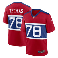 New York Giants Andrew Thomas Nike Century Red Alternate Player Game Jersey