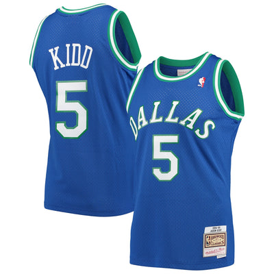 Mitchell & Ness Jason Kidd Blue Dallas Mavericks 1994-95 Hardwood Classics Swingman Player Jersey