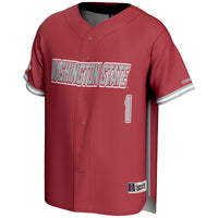 #1 Washington State Cougars GameDay Greats Lightweight Baseball Jersey - Crimson