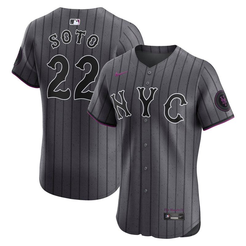 New York Mets Juan Soto Nike Gray City Connect Elite Jersey