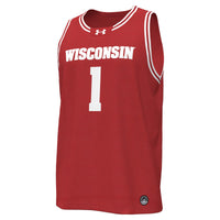 #1 Wisconsin Badgers Under Armour Replica Basketball Jersey - Red