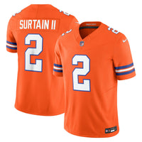 Denver Broncos Patrick Surtain II Nike Orange Alternate Mile High Collection 1977 Throwback Vapor F.U.S.E. Limited Jersey