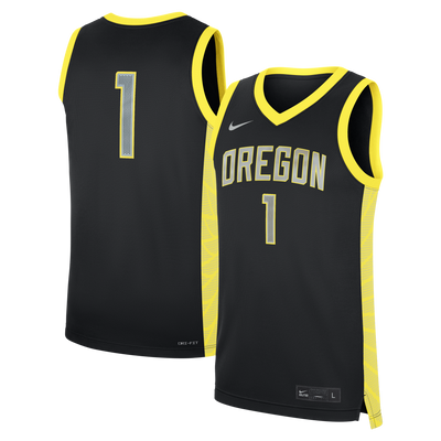 Nike Black Oregon Ducks #1 Alternate Replica Basketball Jersey