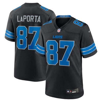 Detroit Lions Sam LaPorta Nike Black 2nd Alternate Game Jersey