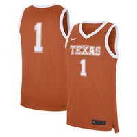 #1 Texas Longhorns Nike Road Replica Jersey - Texas Orange