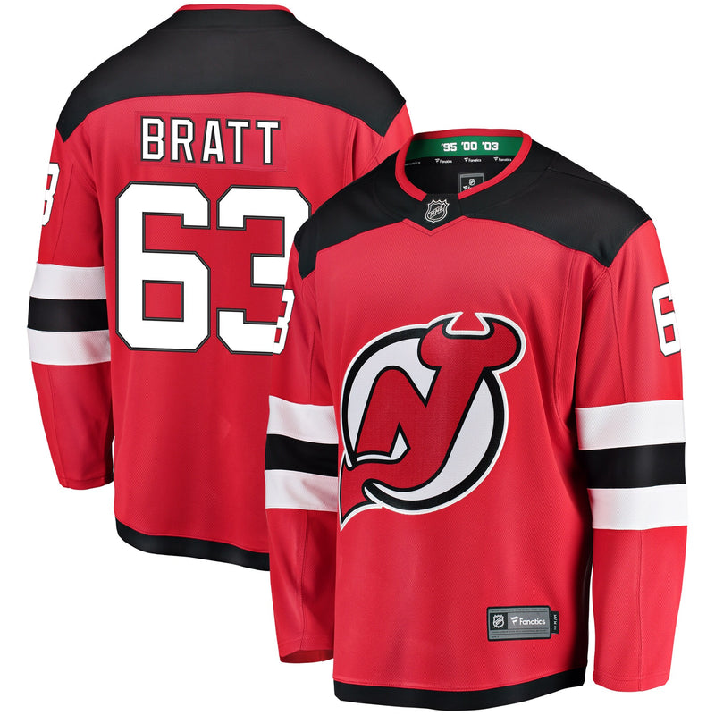 New Jersey Devils Jesper Bratt Fanatics Red Home Breakaway Player Jersey
