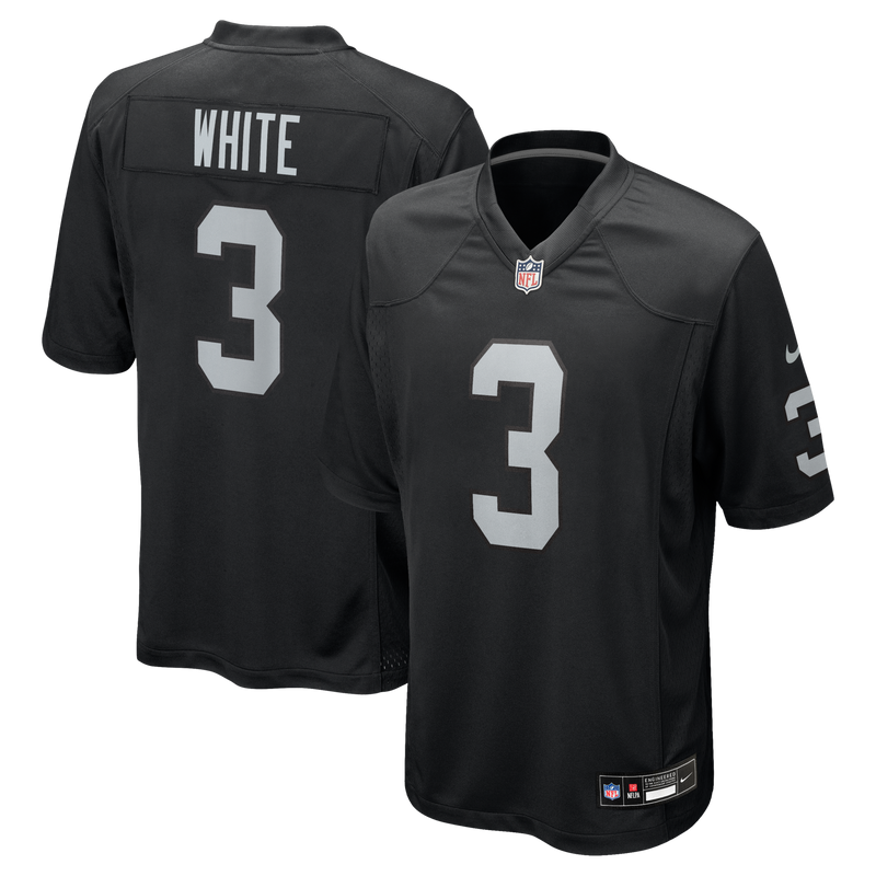 Las Vegas Raiders Zamir White Nike Black Team Game Jersey