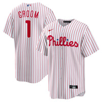 Philadelphia Phillies Nike White #1 Groom Home Replica Jersey