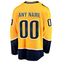 Nashville Predators Fanatics Gold Home Breakaway Custom Jersey