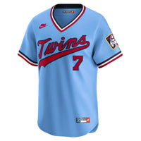 Minnesota Twins Joe Mauer Nike Light Blue Throwback Cooperstown Collection Limited Jersey