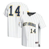 #14 West Virginia Mountaineers GameDay Greats Lightweight Baseball Fashion Jersey - White