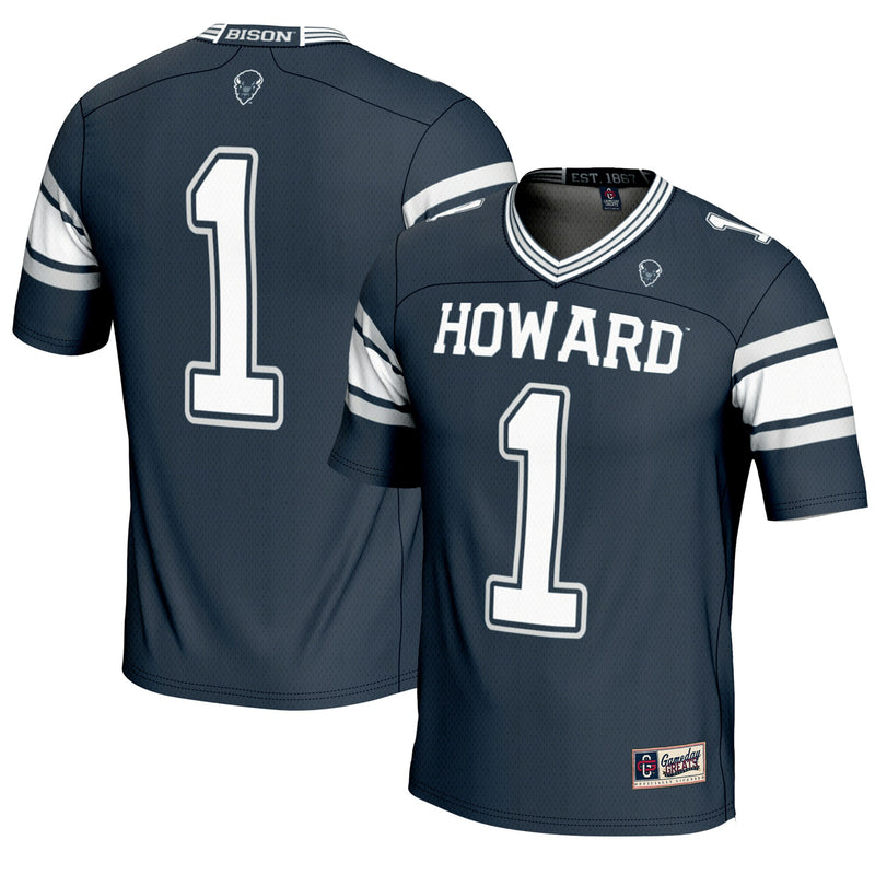 #1 Howard Bison GameDay Greats Endzone Football Jersey - Navy