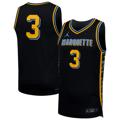 Nike #3 Black Marquette Golden Eagles Replica Basketball Jersey