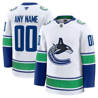 Vancouver Canucks Fanatics White Away Premium Custom Jersey