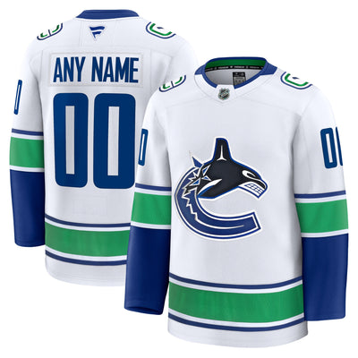 Vancouver Canucks Fanatics White Away Premium Custom Jersey
