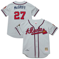 Atlanta Braves Fred McGriff Mitchell & Ness Gray 1995 Throwback Authentic Jersey