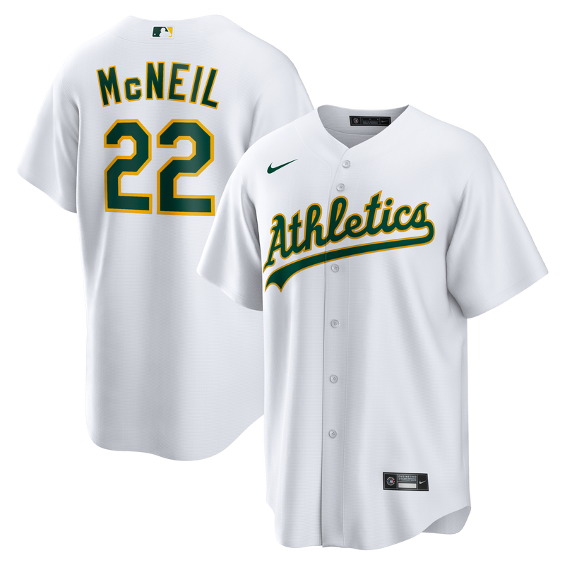 Athletics Jeff McNeil Nike White Home Replica Jersey