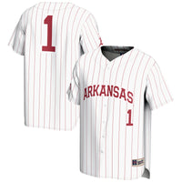 #1 Arkansas Razorbacks GameDay Greats Lightweight Baseball Jersey - White