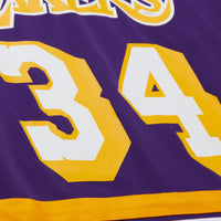 Los Angeles Lakers Mitchell & Ness Shaquille O'Neal 1997 Maxxed Out Fashion Hockey Jersey - Purple