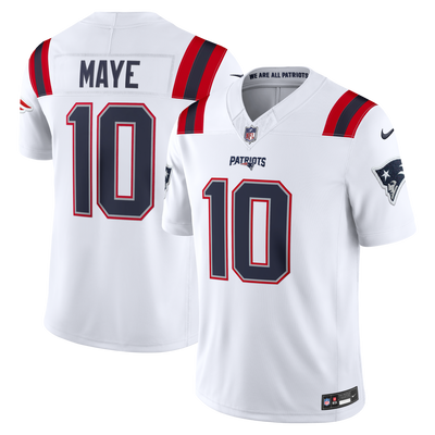 New England Patriots Drake Maye Nike White Vapor F.U.S.E. Stitched Limited Jersey
