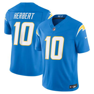Los Angeles Chargers Justin Herbert Nike Powder Blue Team Vapor F.U.S.E. Stitched Limited Jersey