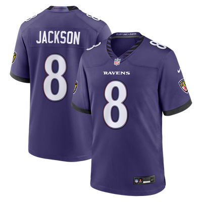 Baltimore Ravens Lamar Jackson Nike Purple Team Game Jersey