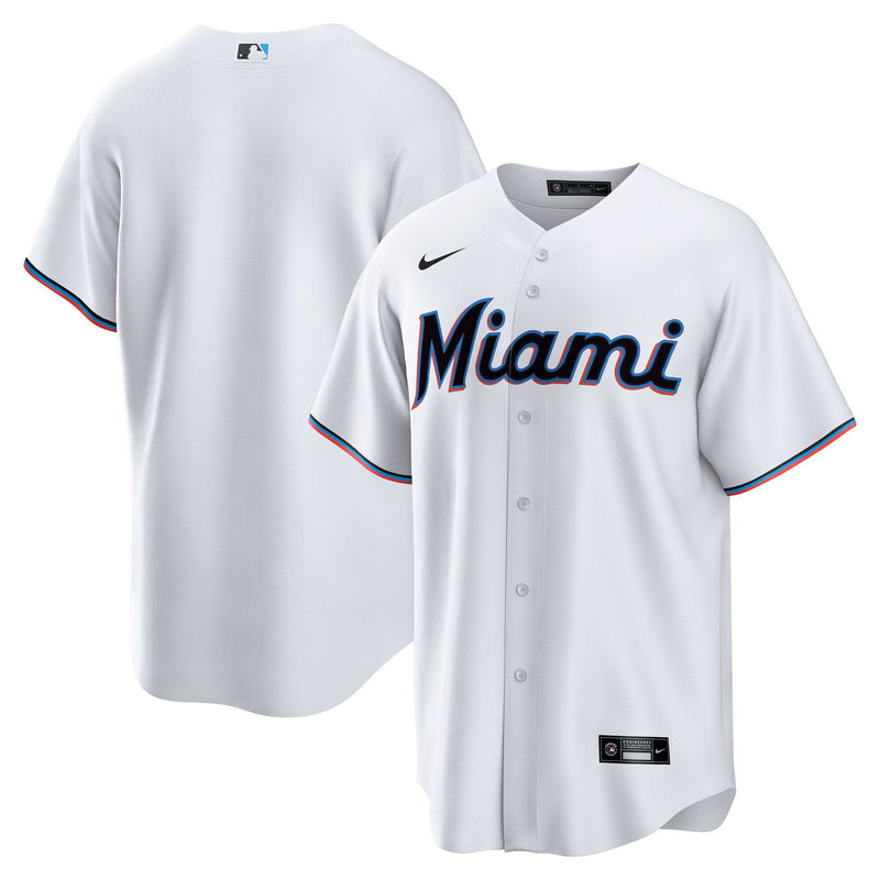 Miami Marlins Nike White Home Blank Replica Jersey