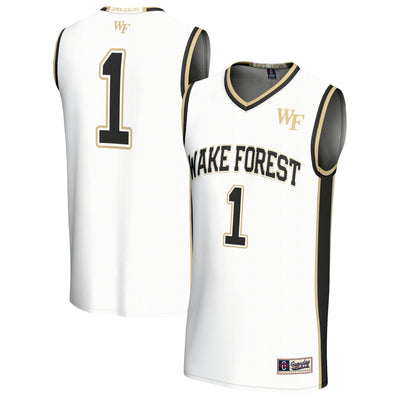 #1 Wake Forest Demon Deacons GameDay Greats Lightweight Basketball Fashion Jersey - White