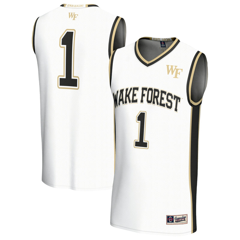 #1 Wake Forest Demon Deacons GameDay Greats Lightweight Basketball Fashion Jersey - White