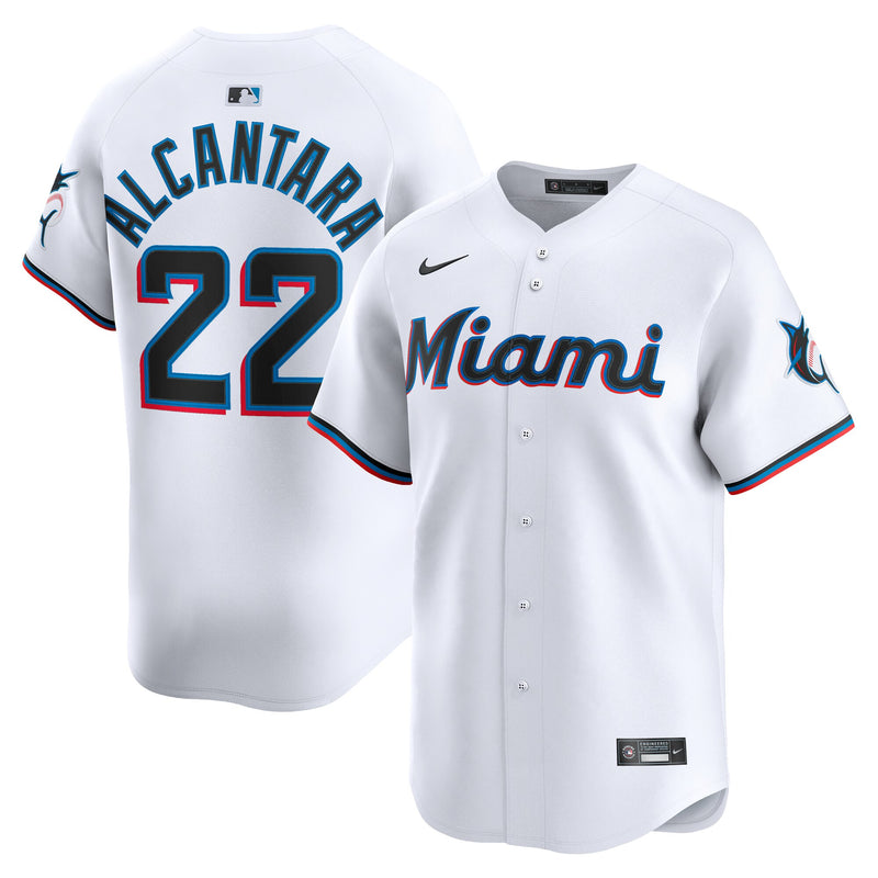 Miami Marlins Sandy Alcantara Nike White Home Limited Player Jersey
