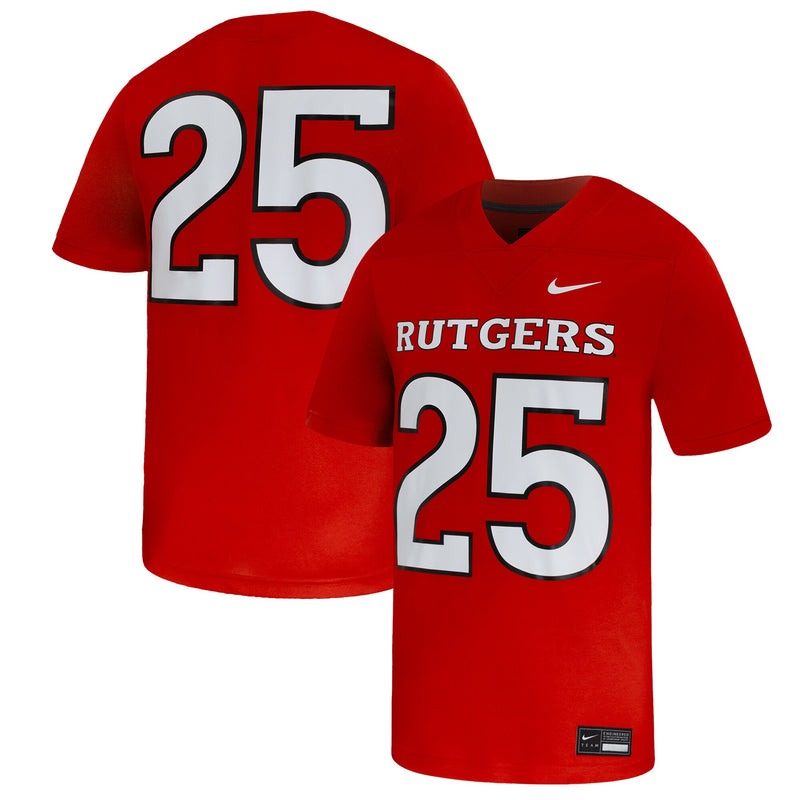 #25 Rutgers Scarlet Knights Nike Untouchable Replica Game Jersey - Scarlet