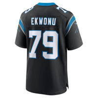 Carolina Panthers Ikem Ekwonu Nike Black Game Jersey
