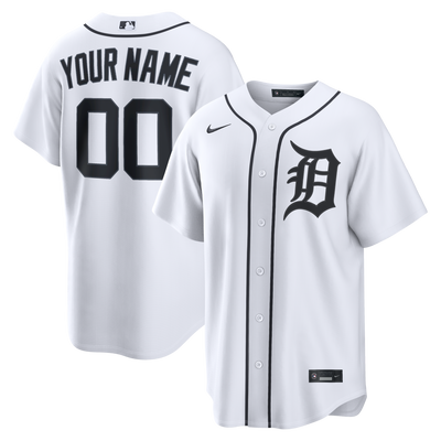 Detroit Tigers Nike White Home Replica Custom Jersey