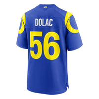 Los Angeles Rams Shaun Dolac Nike Royal Team Game Jersey