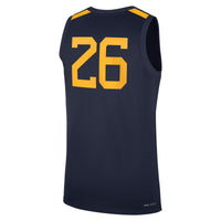 Nike #26 Navy West Virginia Mountaineers Road Replica Basketball Jersey