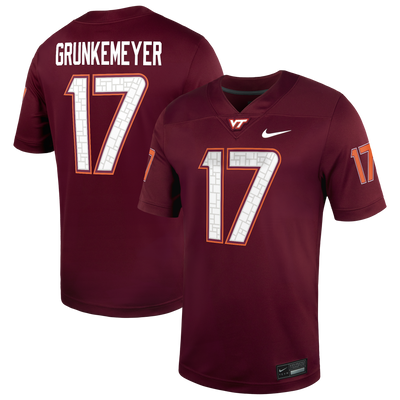 Ethan Grunkemeyer Virginia Tech Hokies Nike Home Game Jersey - Maroon
