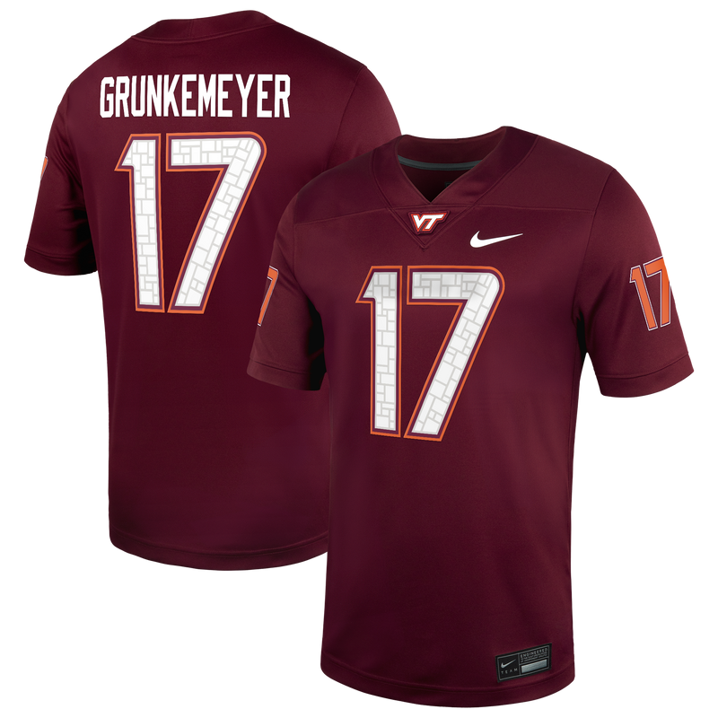 Ethan Grunkemeyer Virginia Tech Hokies Nike Home Game Jersey - Maroon