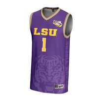 #1 LSU Tigers GameDay Greats Lightweight Icon Print Basketball Jersey - Purple