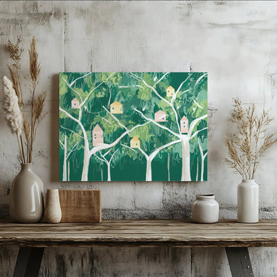 Woodland Forest Treehouse Printable Wall Art | Digital Download | Horizontal Printable Home Decor